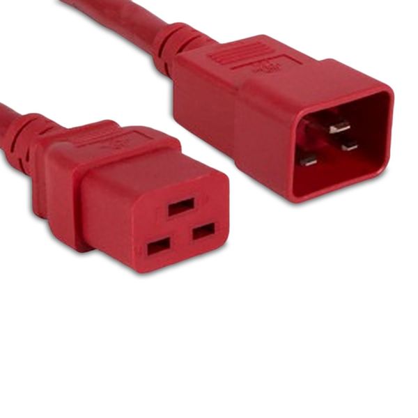 C19 To C20 8Ft Red Power Cord